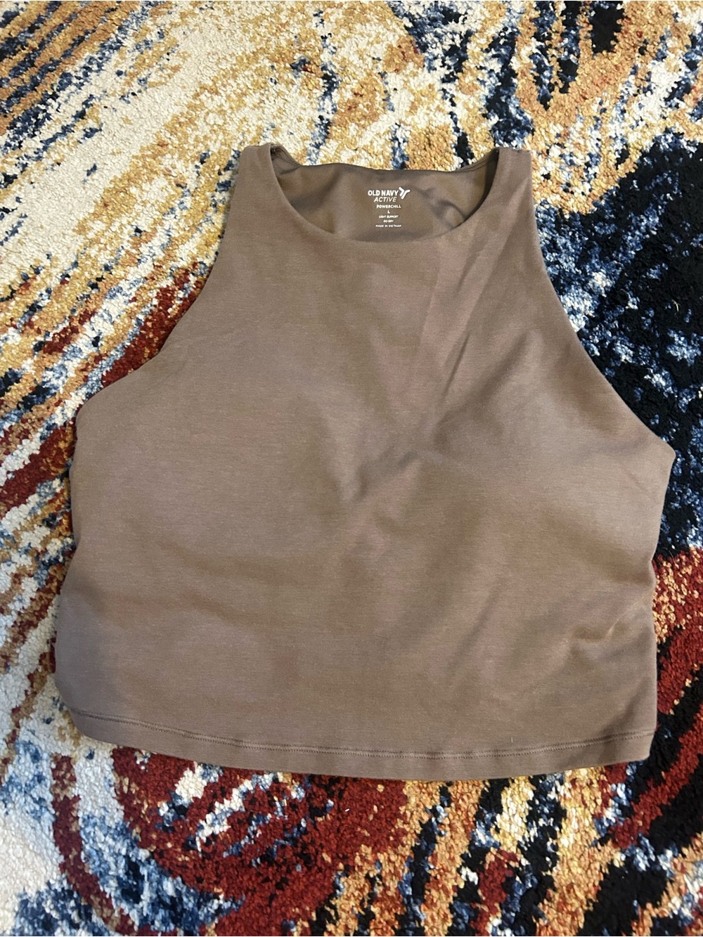 Old Navy Active Women's Taupe High-Neck Crop Tank
